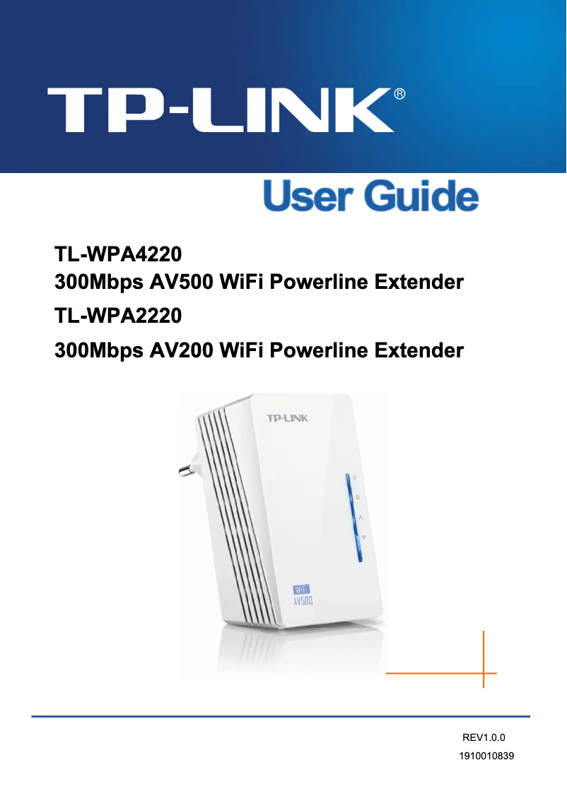 First page image of the manual for TL-WPA2220