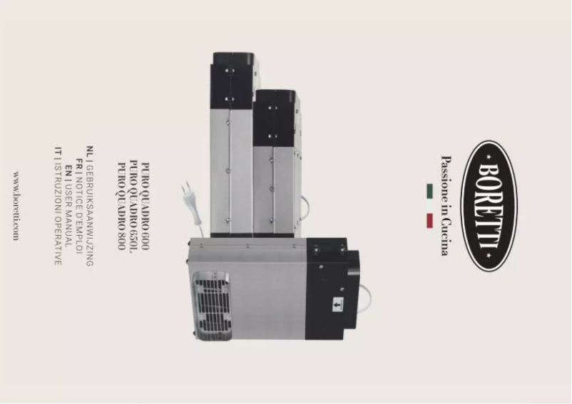 Page 1 of the manual User Manual Boretti PURO QUADRO 800
