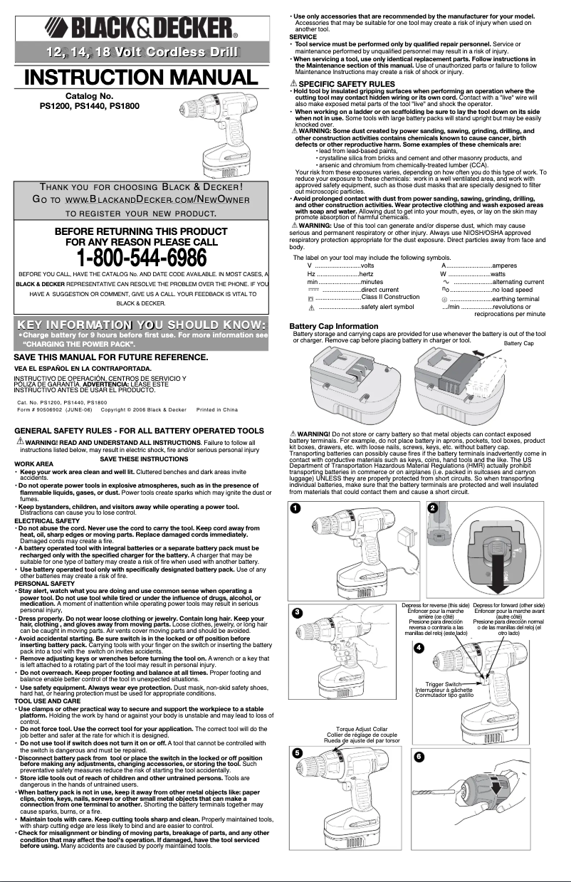 Page 1 of the manual User Manual Black & Decker PS1440