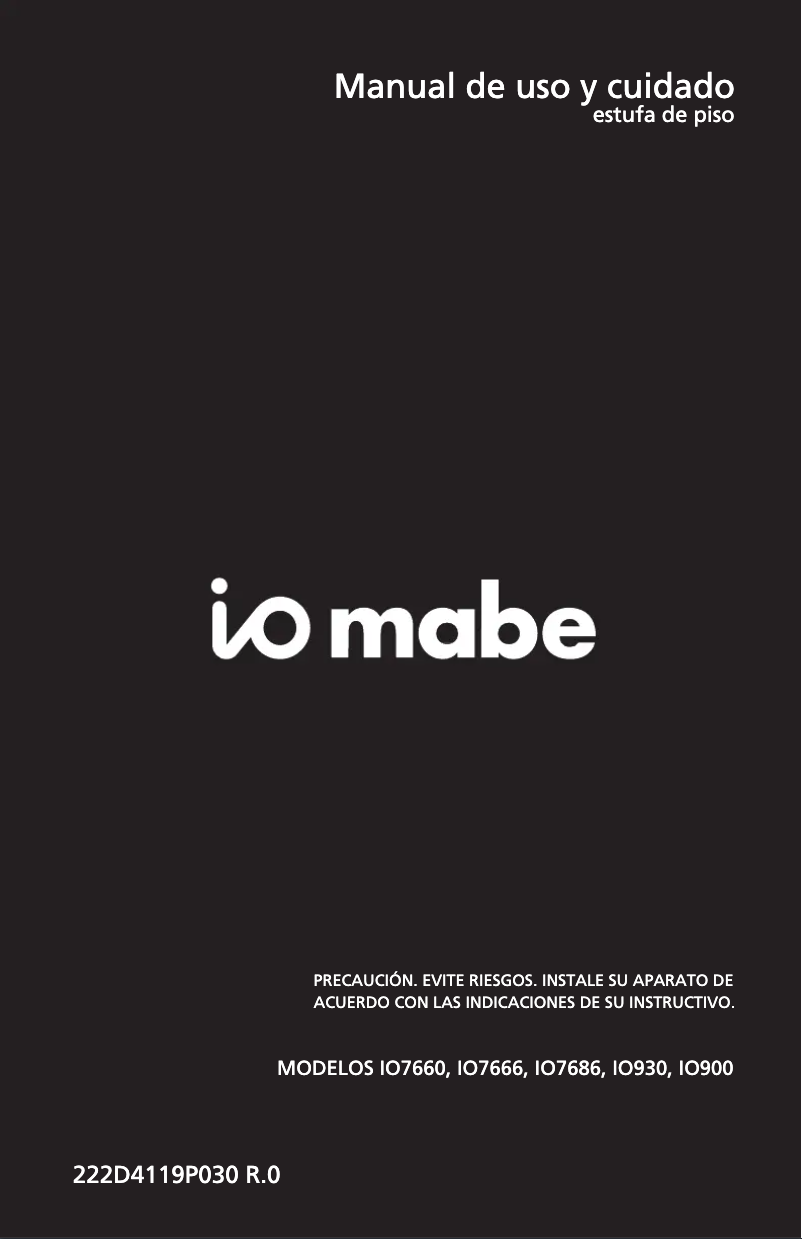 First page image of the manual for IO900FIX0