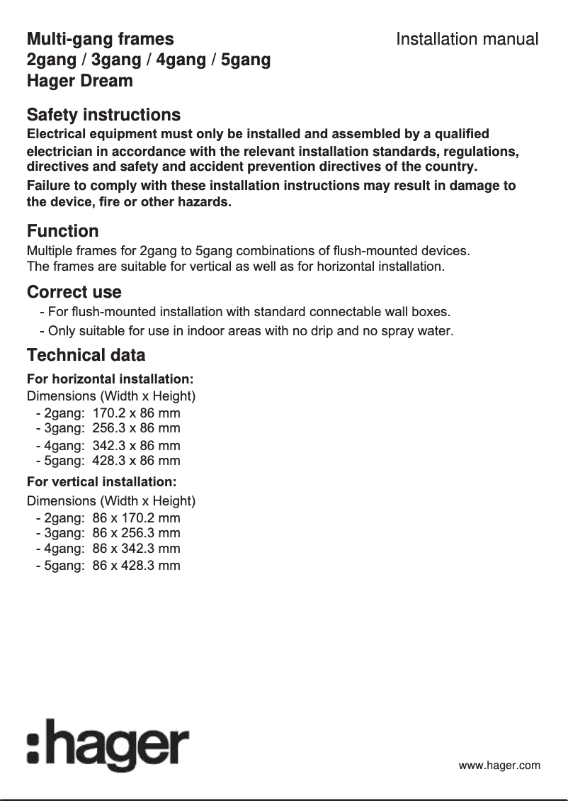 First page image of the manual for WGDCH5