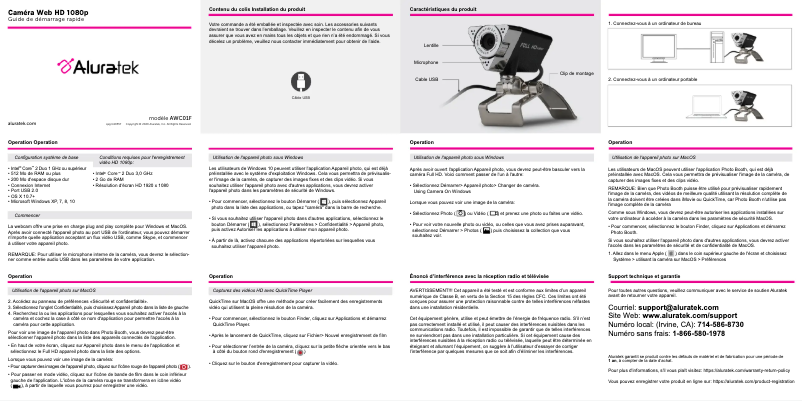 First page image of the manual for AWC01F