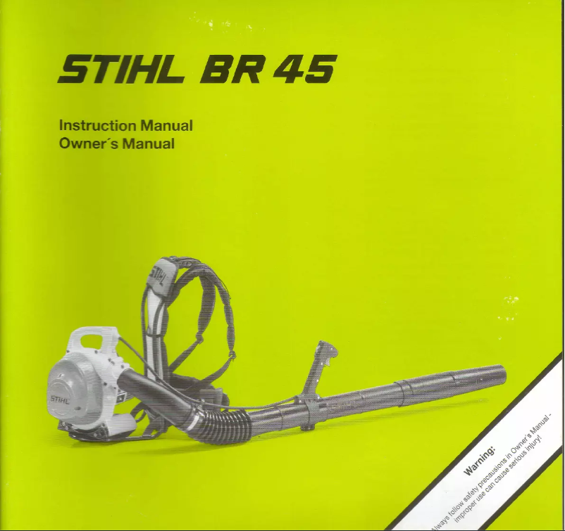 First page image of the manual for BR 45