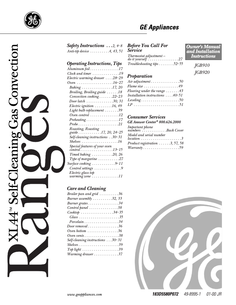 Page 1 of the manual Use and Maintenance Manual Hotpoint RGA524EWAD