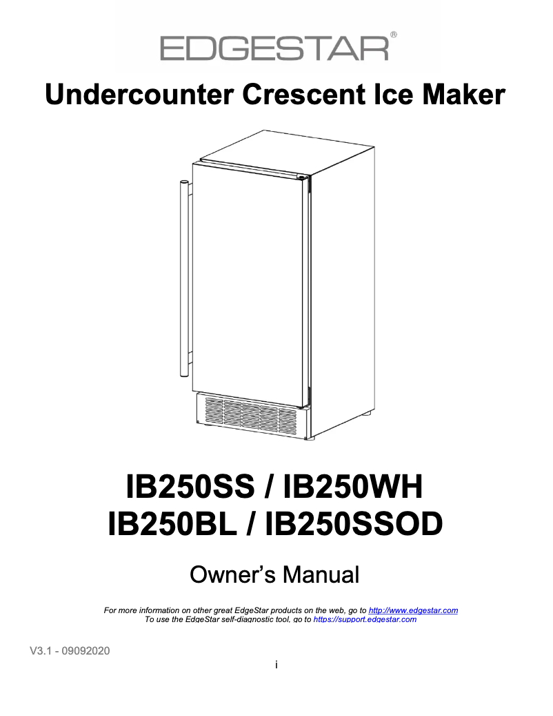 First page image of the manual for IB250BL