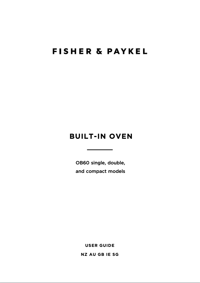 Page 1 of the manual User Manual Fisher & Paykel OB60BCEX4
