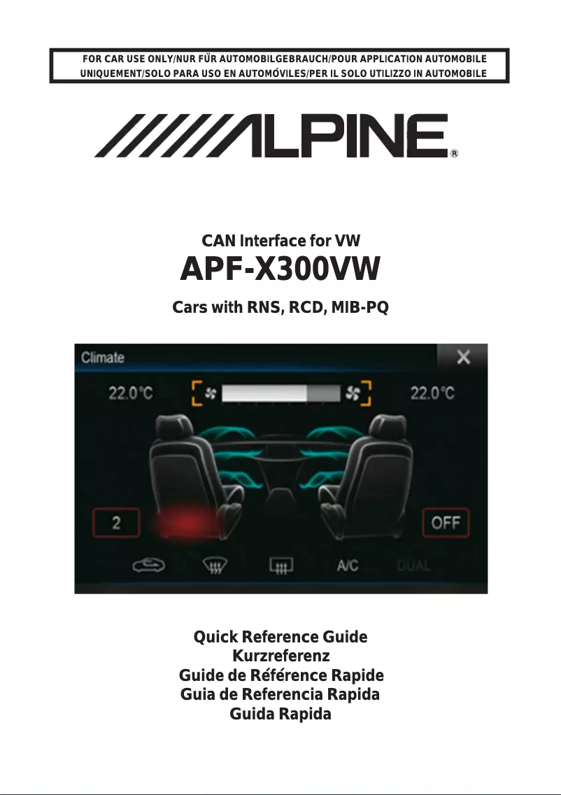 First page image of the manual for APF-X300VW