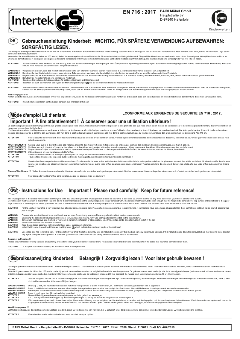 First page image of the manual for Felie