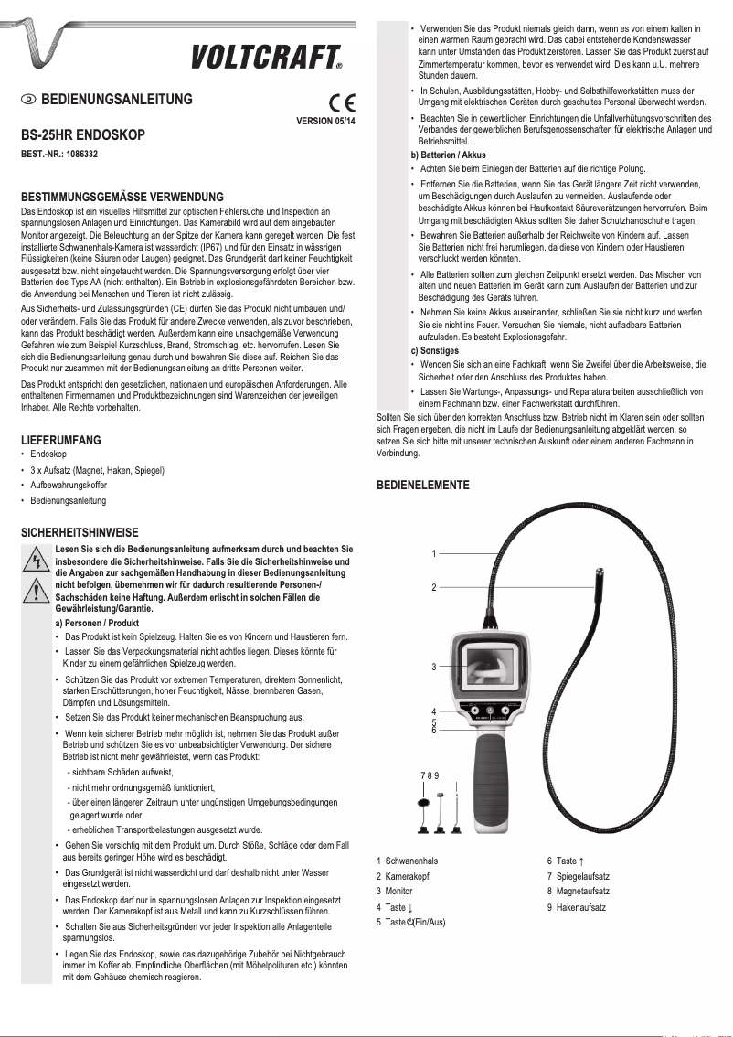 Page 1 of the manual User Manual Voltcraft BS-25HR