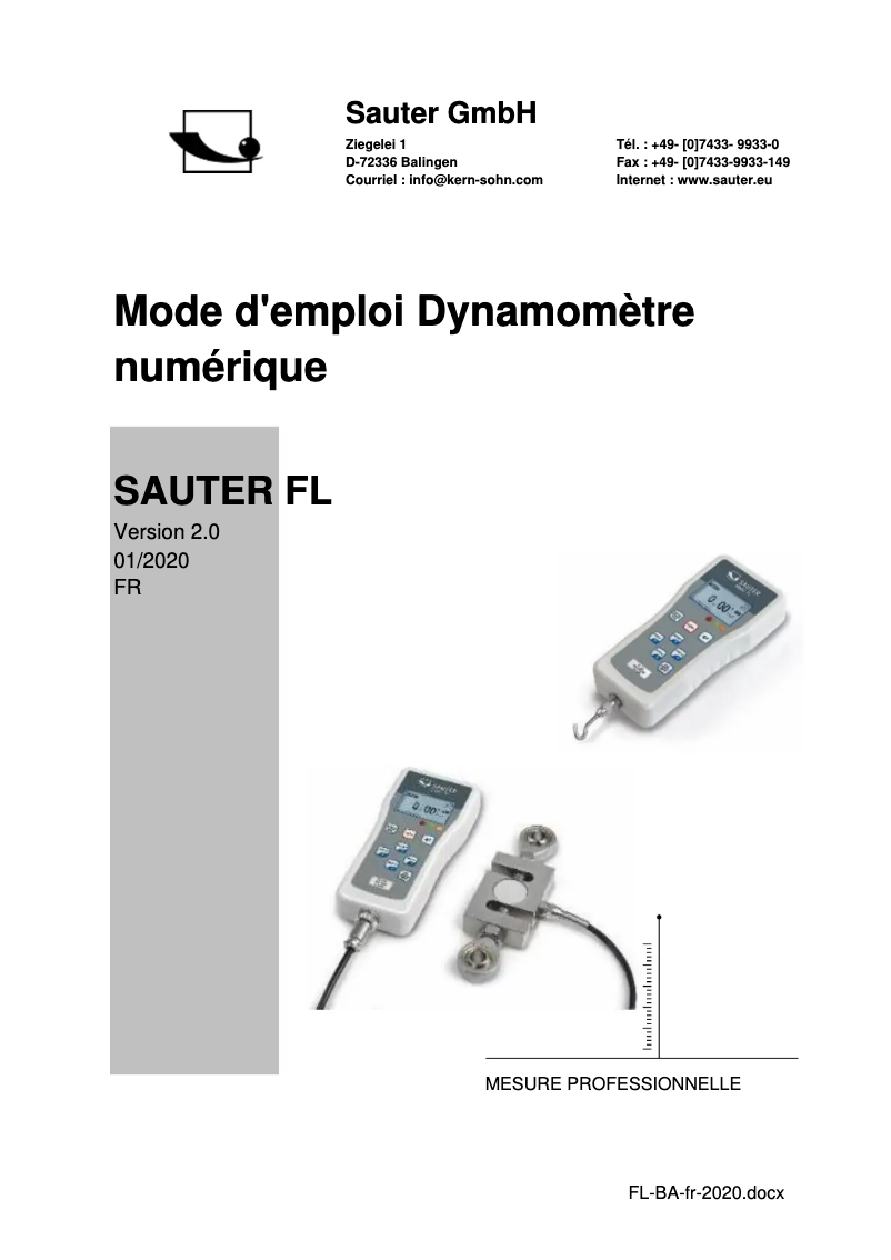First page image of the manual for FL 500