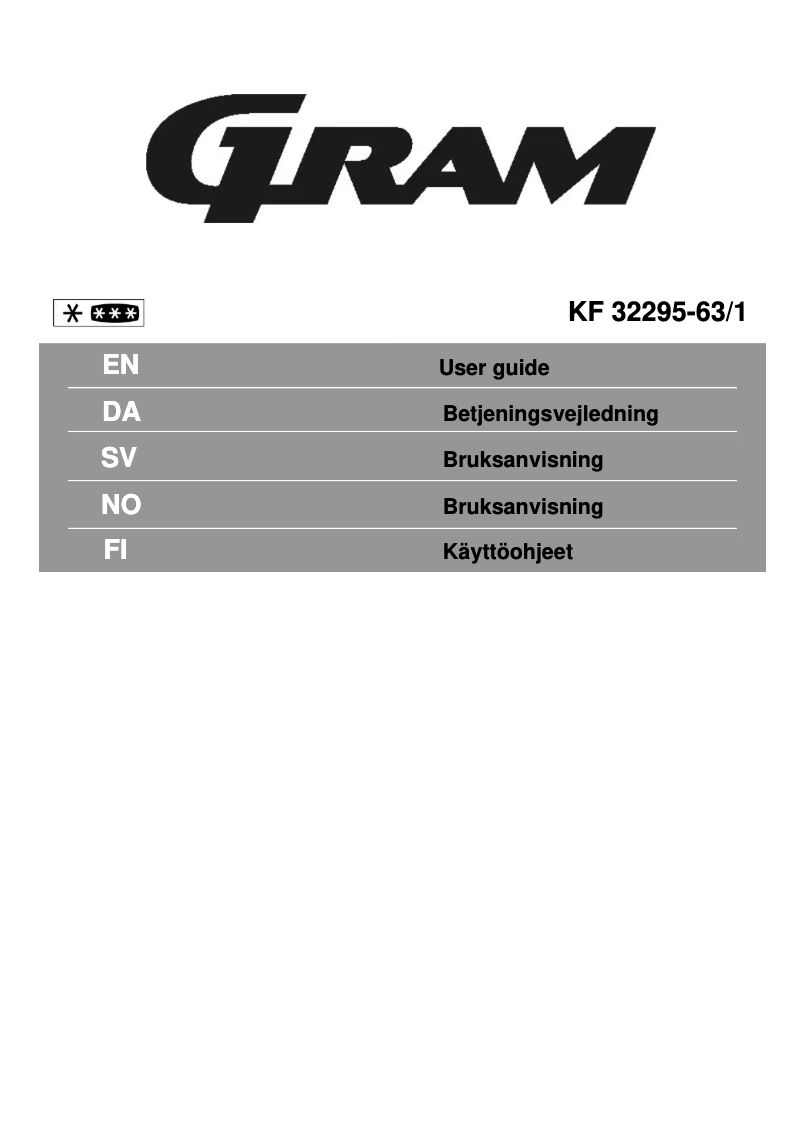 First page image of the manual for KF 32295-63/1