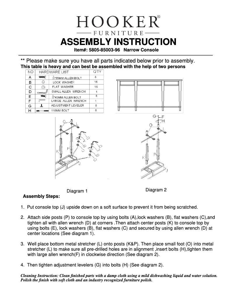 First page image of the manual for 5805-85003-96