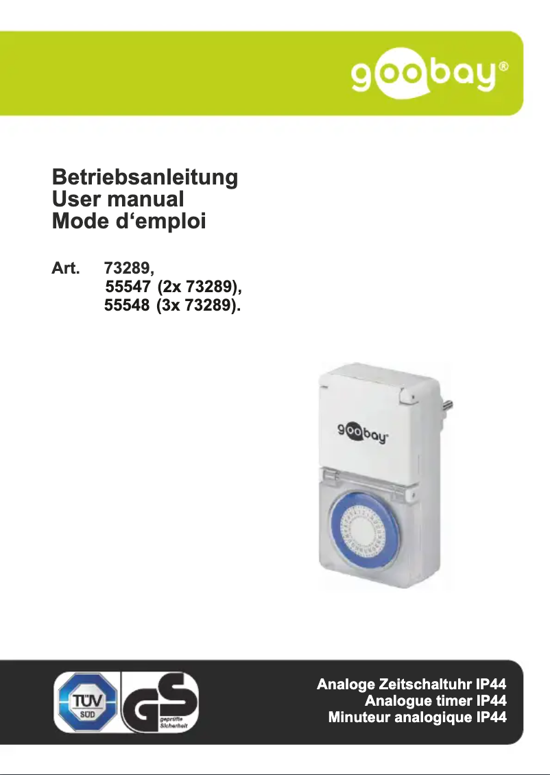 First page image of the manual for 55548