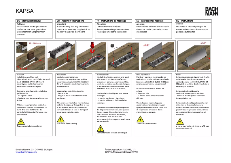 First page image of the manual for KAPSA