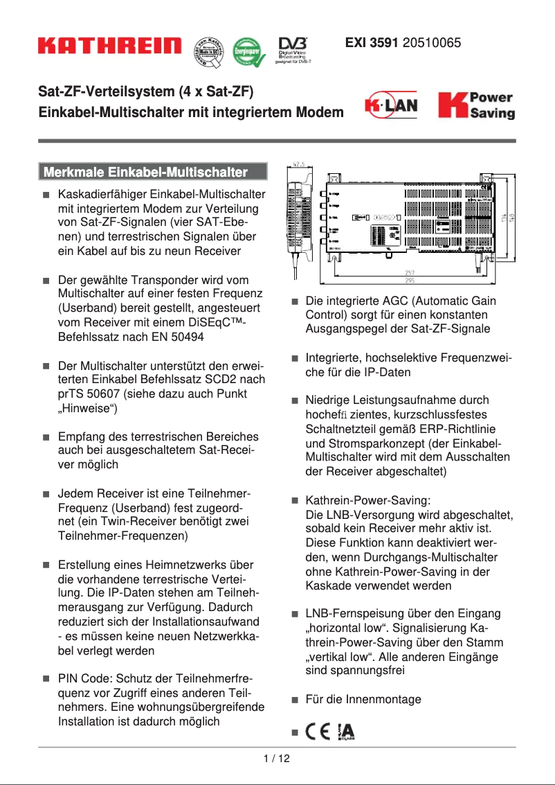 First page image of the manual for EXI 3591