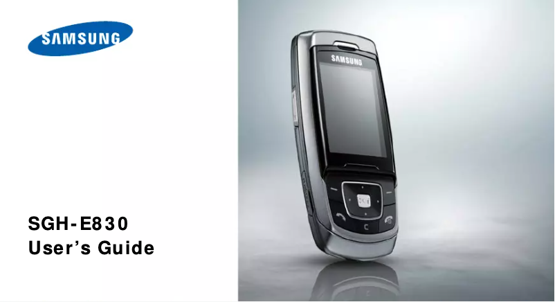 First page image of the manual for SGH-E830