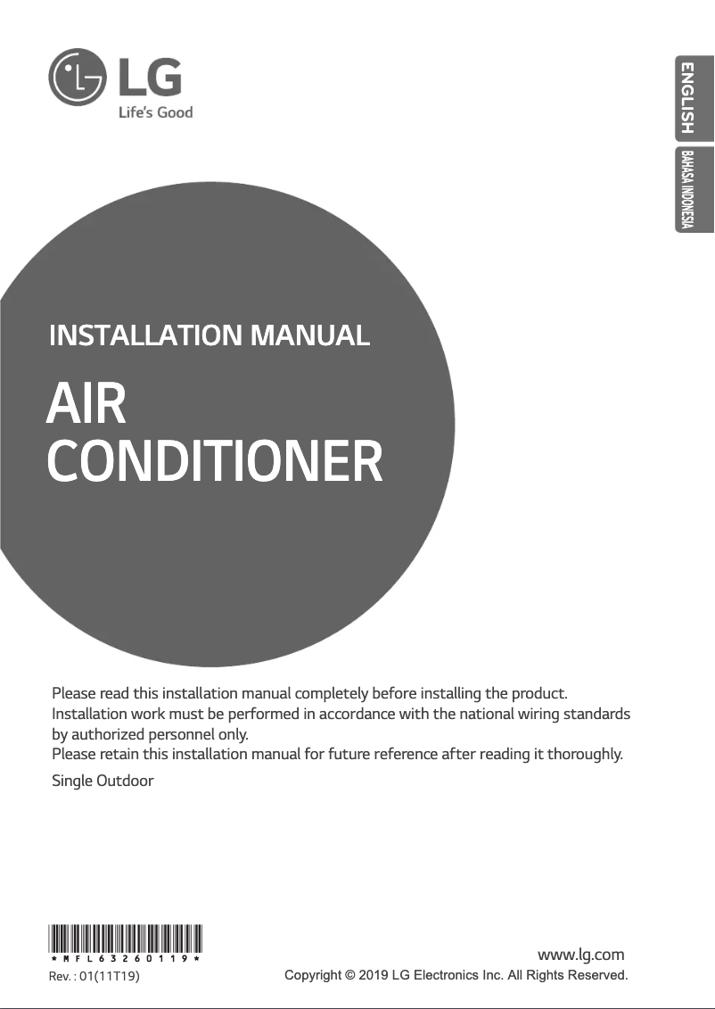 First page image of the manual for APUQ24GS1A4