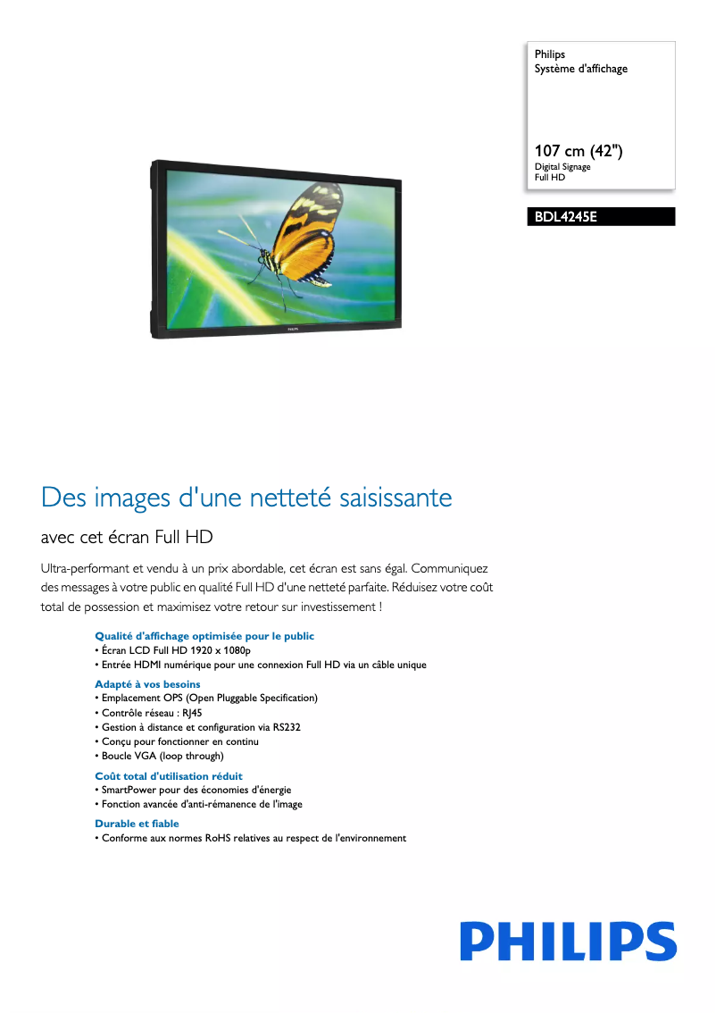 First page image of the manual for BDL4245E