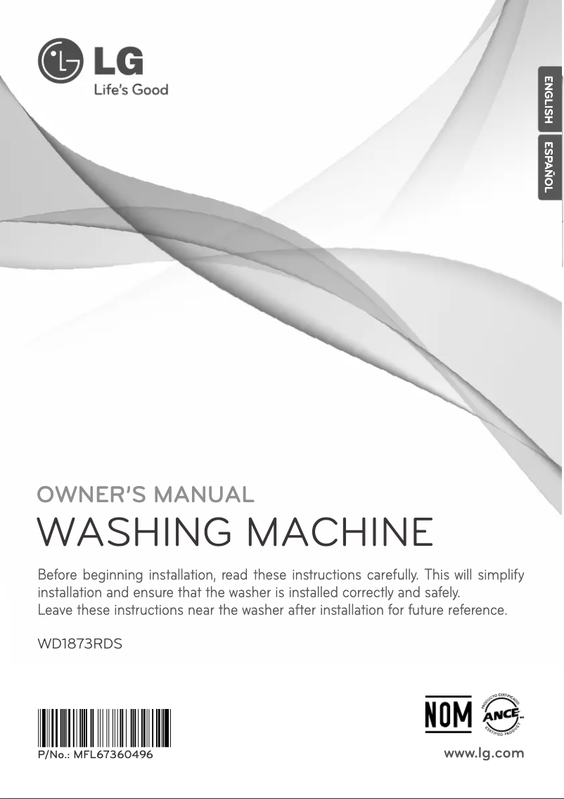 First page image of the manual for WD1873RDS