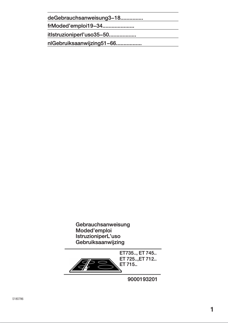 First page image of the manual for ET715501E