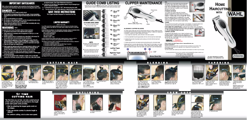 Page 1 de la notice Manuel utilisateur Wahl Deluxe Chrome Pro