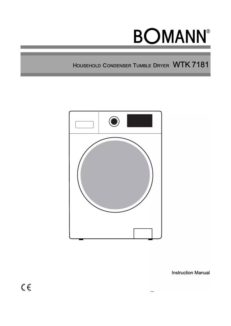 Page 1 of the manual User Manual Bomann WTK 7181