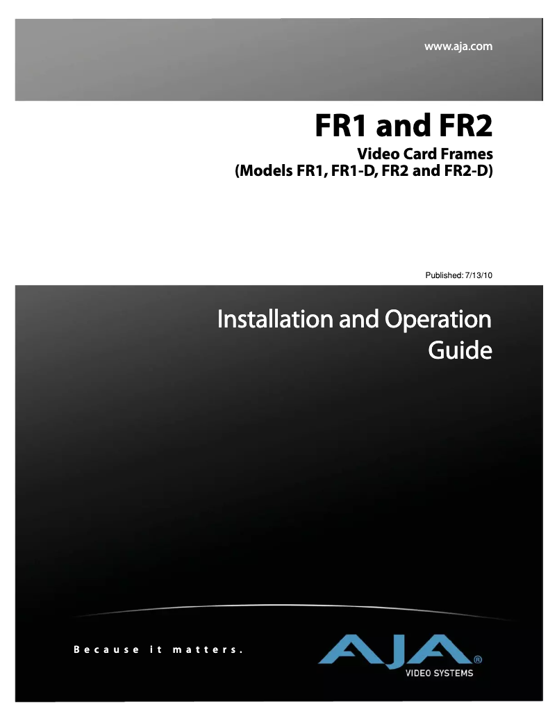 First page image of the manual for FR2