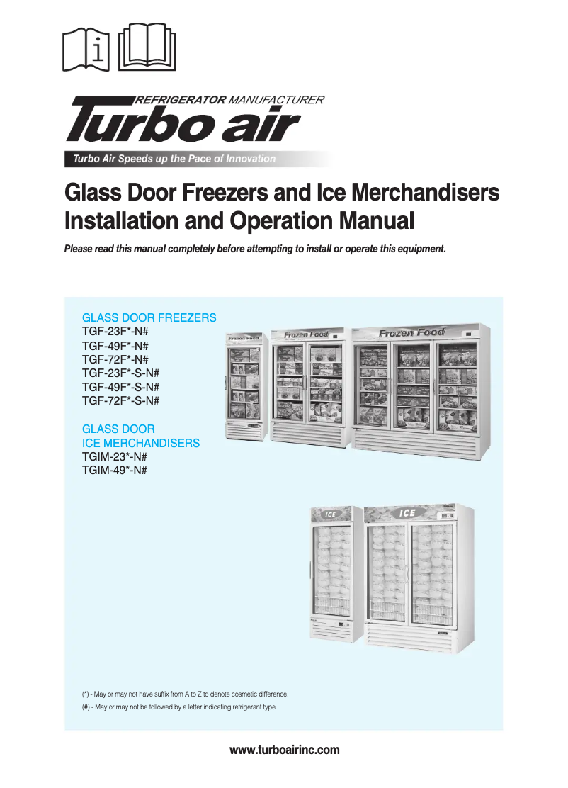 Page 1 of the manual User Manual Turbo air TGF-72F-N