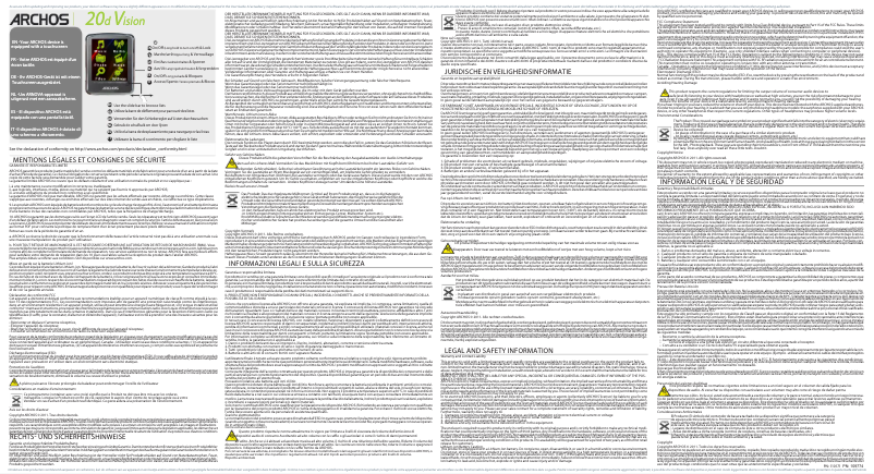 Page 1 of the manual User Manual Archos 20d Vision