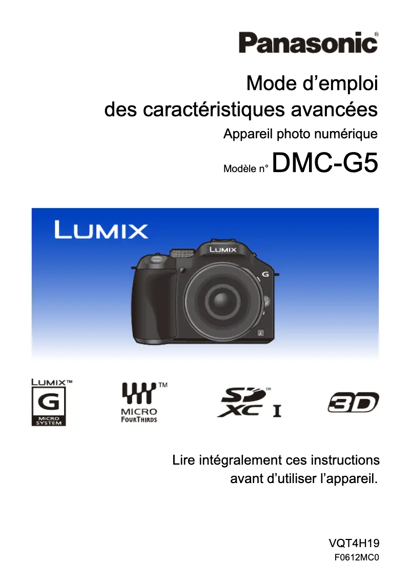 Page 1 of the manual User Manual Panasonic Lumix DMC-G5