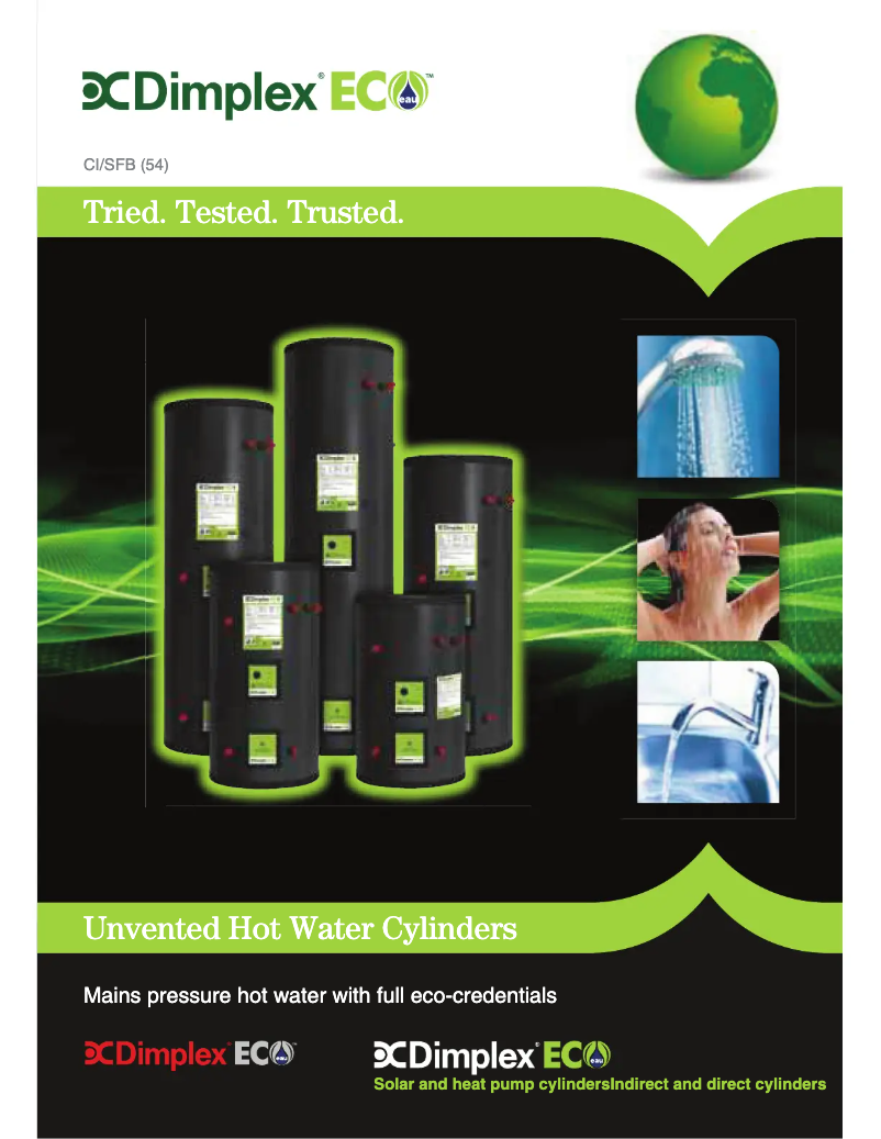 Page 1 of the manual Technical Sheet Dimplex ECSi100-580