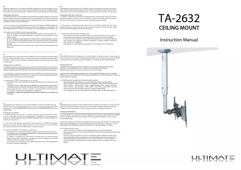Page 1 of the manual User Manual Ultimate TA-2632