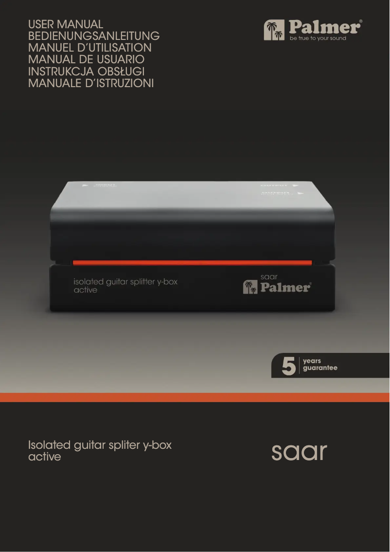 Page 1 of the manual User Manual Palmer RIVER saar