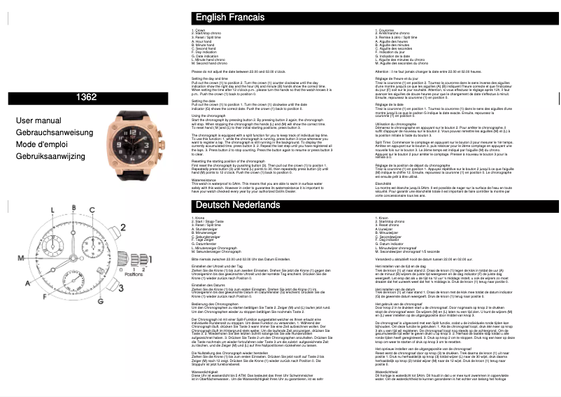 First page image of the manual for 1362