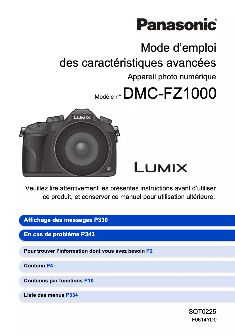 Page 1 of the manual User Manual Panasonic Lumix DMC-FZ2000