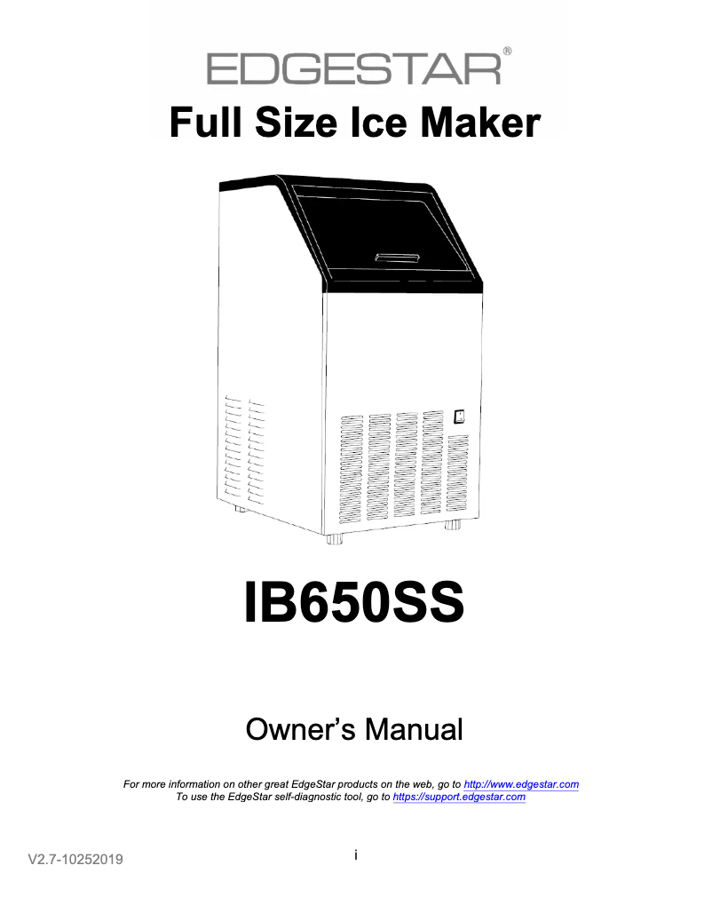 First page image of the manual for IB650
