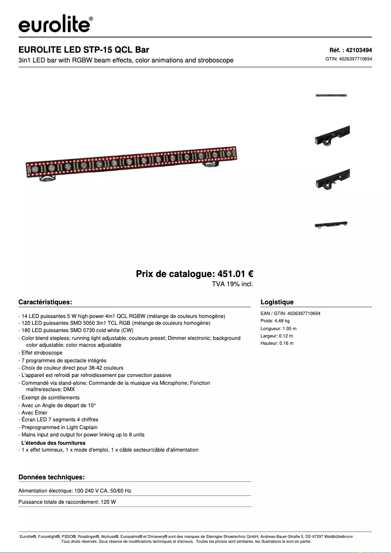 First page image of the manual for LED STP-15