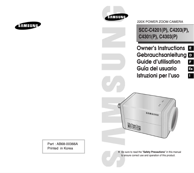 Page 1 of the manual User Manual Samsung SCC-C4301P