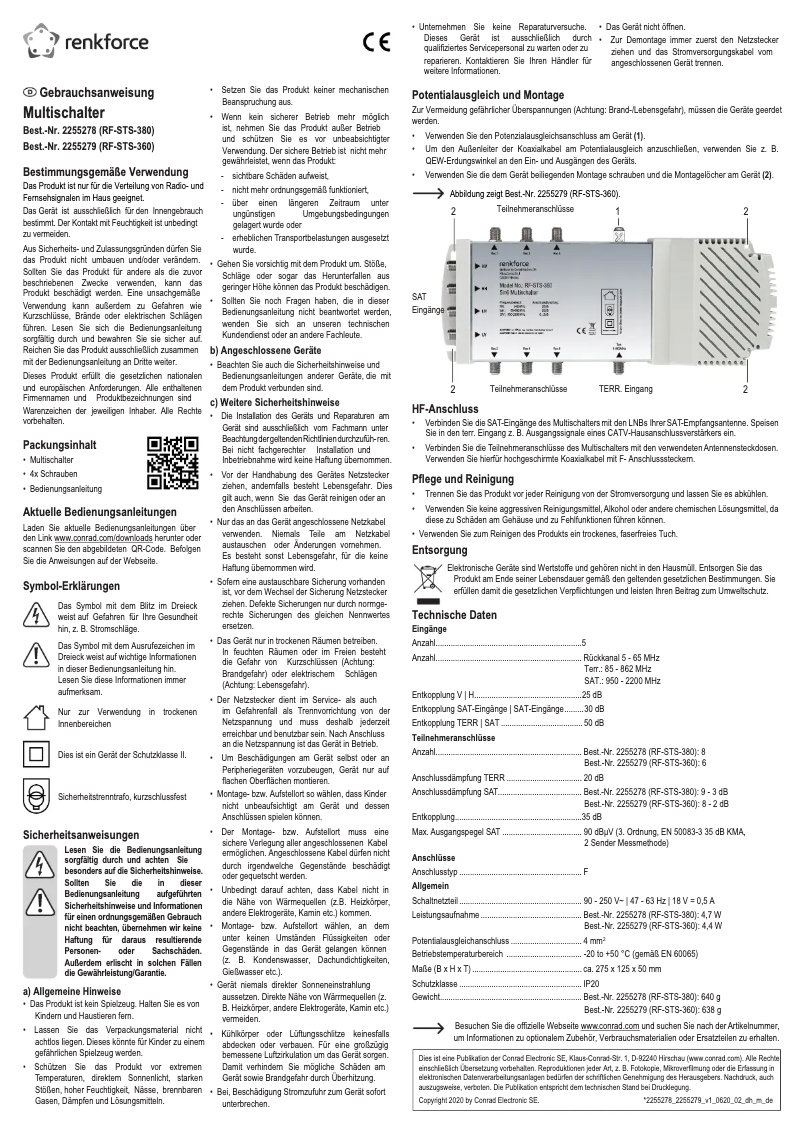 Page 1 of the manual User Manual Renkforce RF-STS-380