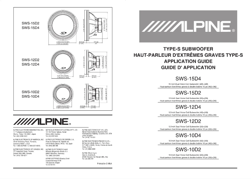 Page 1 of the manual User Manual Alpine SWS-10D4