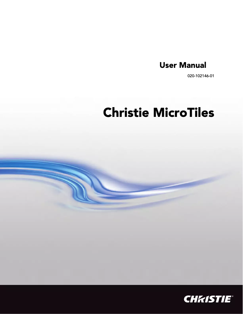Page 1 of the manual User Manual Christie MicroTiles