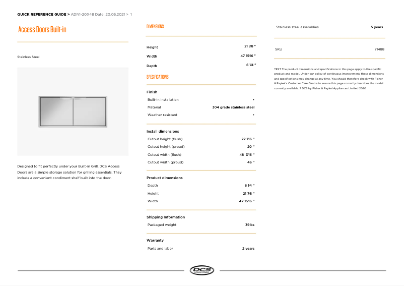 First page image of the manual for ADN1-20X48