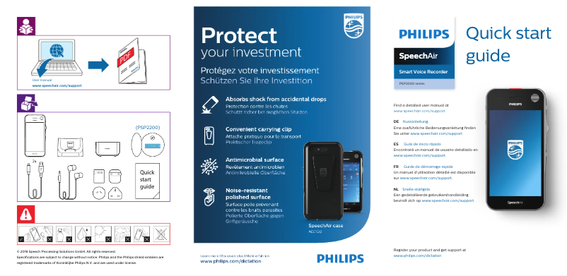 First page image of the manual for SpeechAir PSP2000