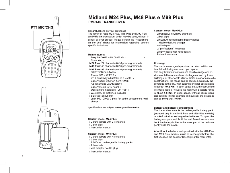 First page image of the manual for M24 Plus