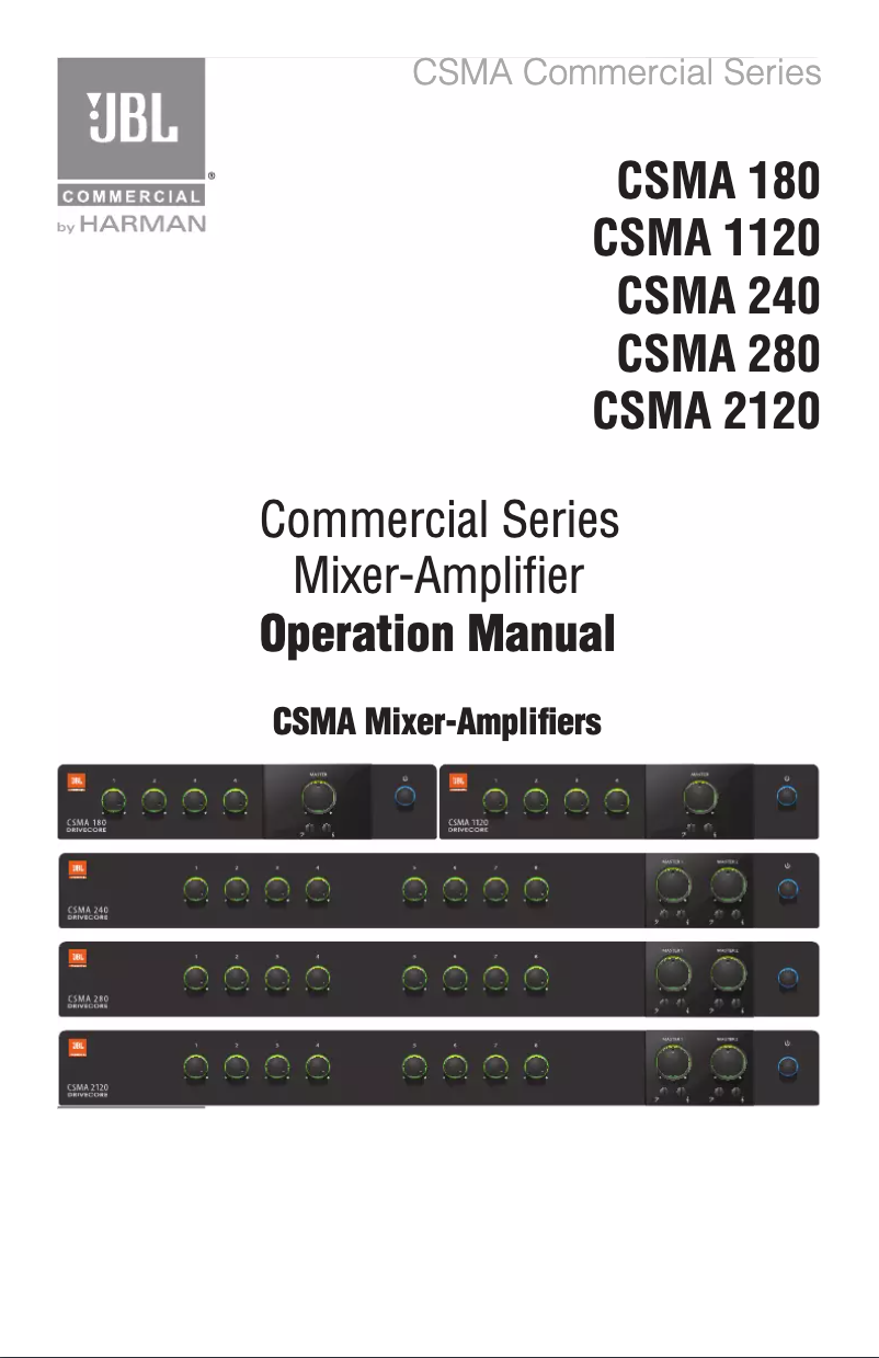 Page 1 of the manual User Manual JBL CSMA 2120