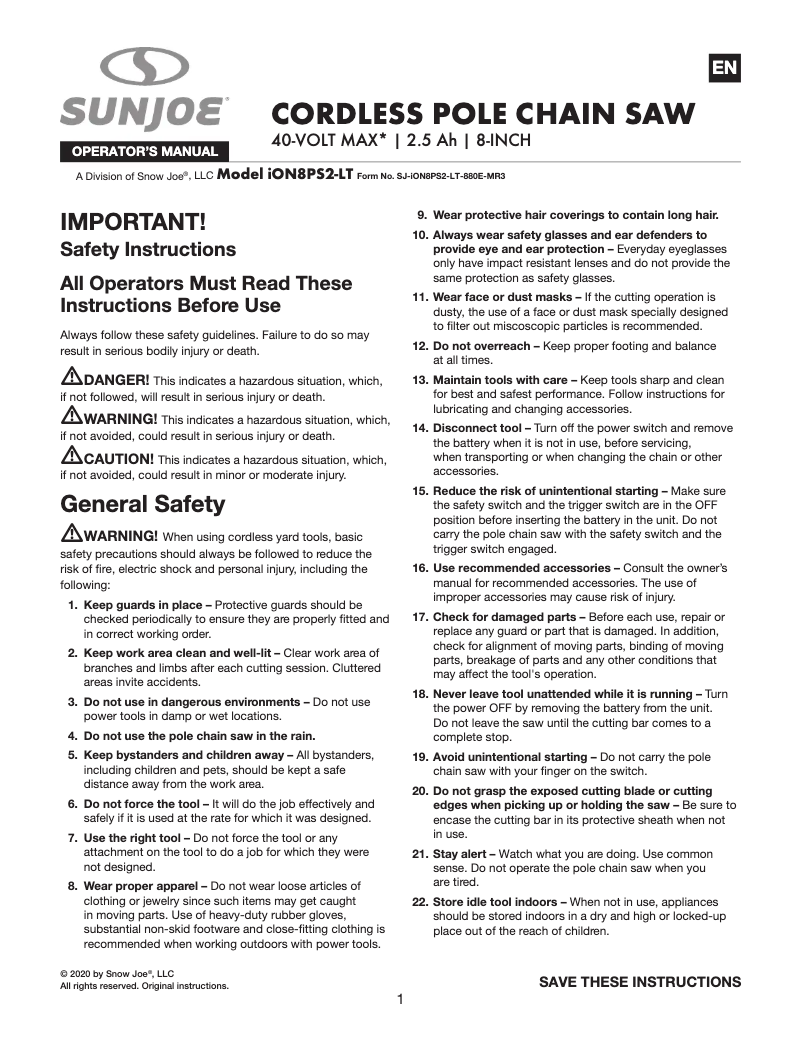 First page image of the manual for ION8PS2-LT