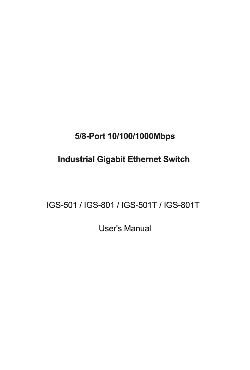 First page image of the manual for IGS-501T