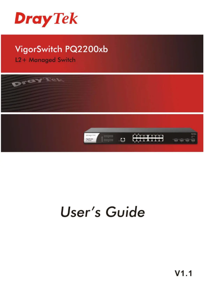 First page image of the manual for VigorSwitch PQ2200xb