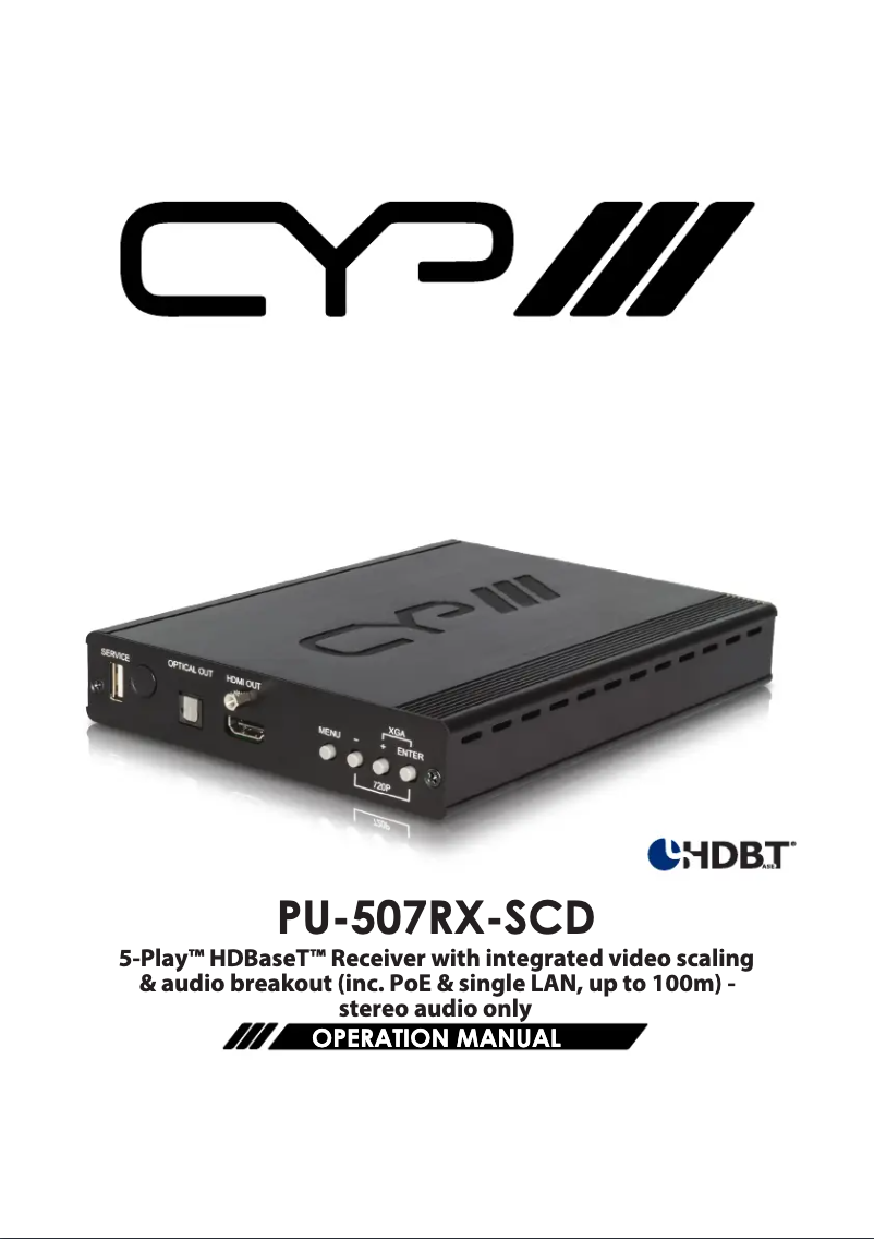 First page image of the manual for PU-507RX-SCD