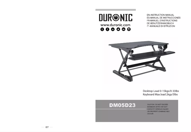 First page image of the manual for DM05D23